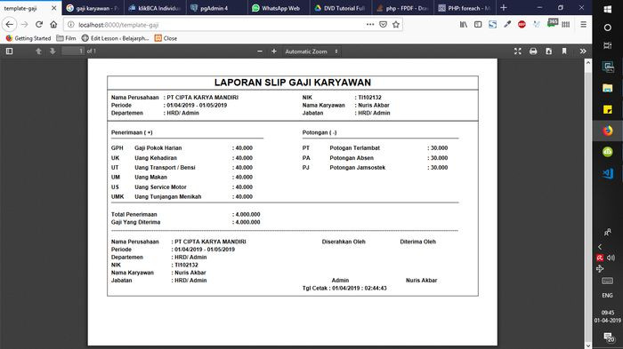 Membangun Aplikasi Payroll Dengan Laravel Dan Postgree SQL